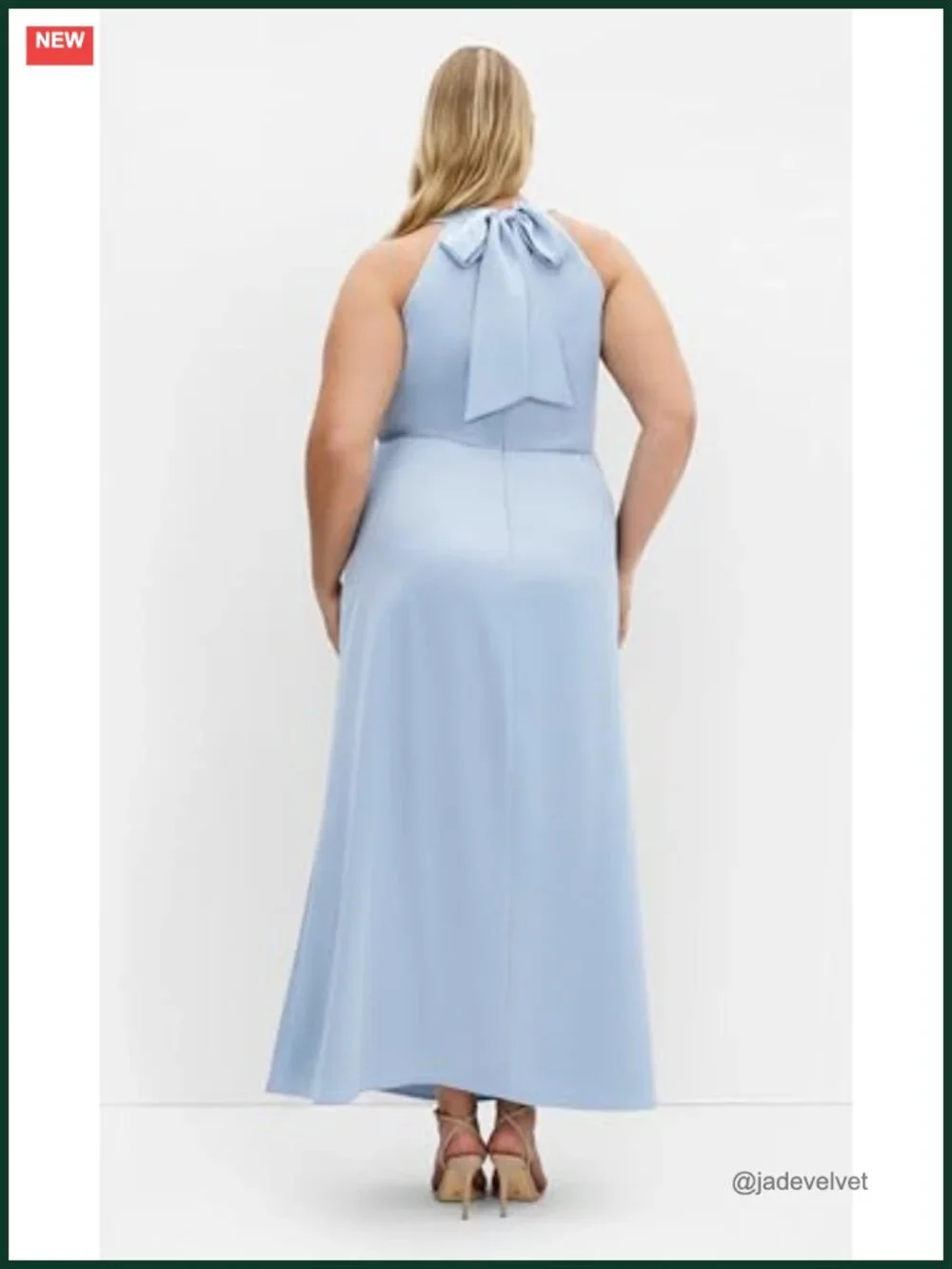 Plus Size Halter Neck Maxi Cocktail Dress with Front Split